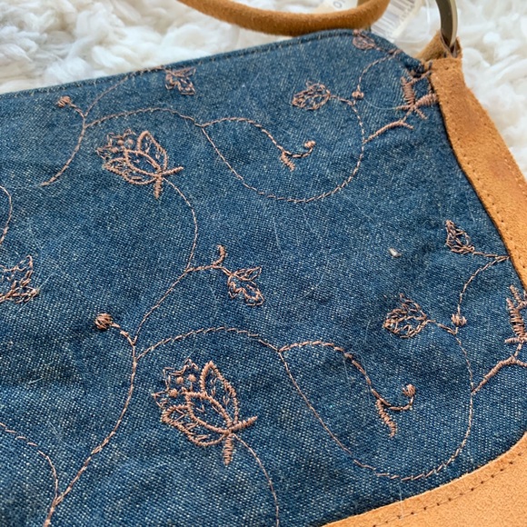 Vintage XOXO Crossbody Handbag Denim Fringe - Picture 5 of 8